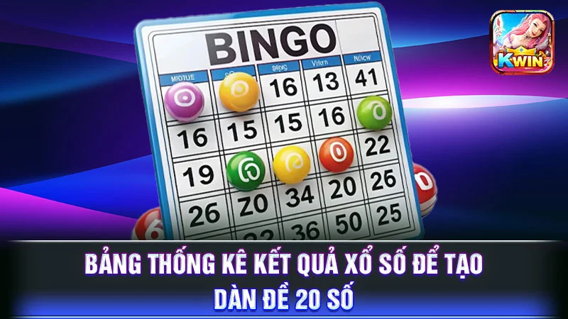 Bảng thống kê kết quả xổ số để tạo dàn đề 20 số
